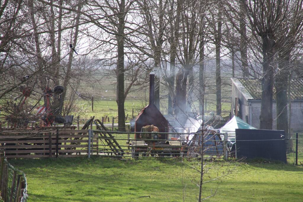 Grote inzet voor brand op vaartuig