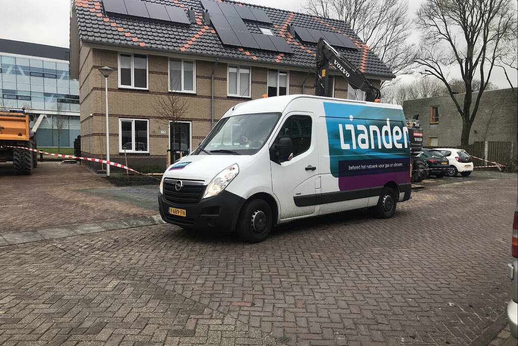 Gasleiding geraakt bij graafwerkzaamheden