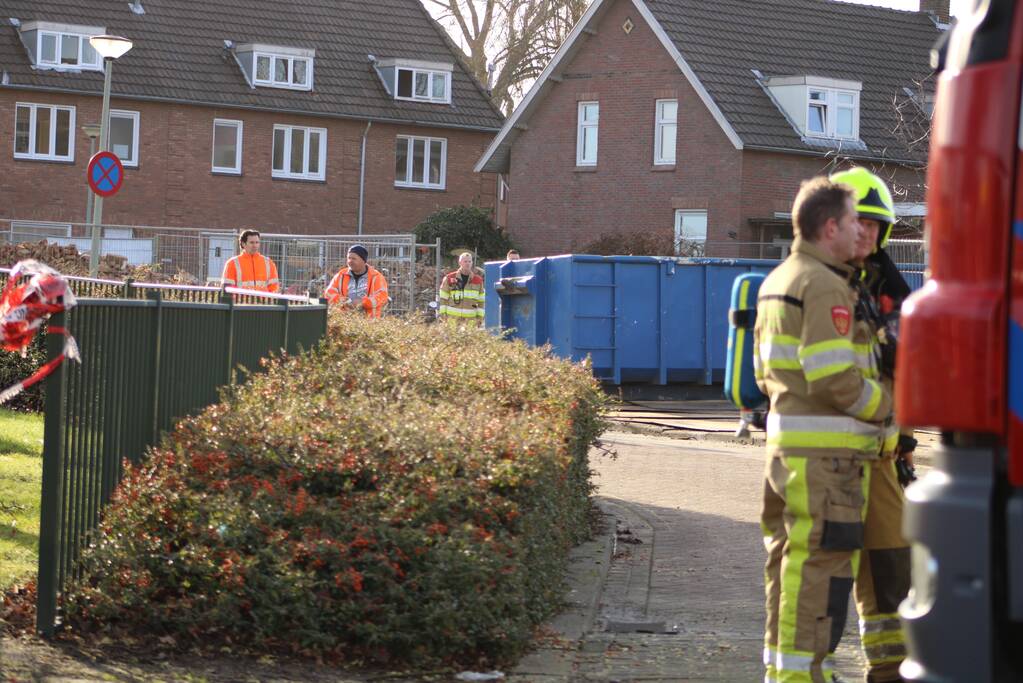 Gasleiding geraakt bij sloopwerkzaamheden