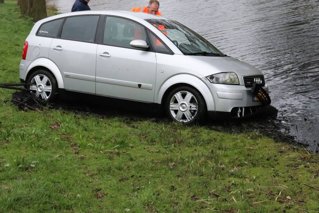 Personenauto belandt in water