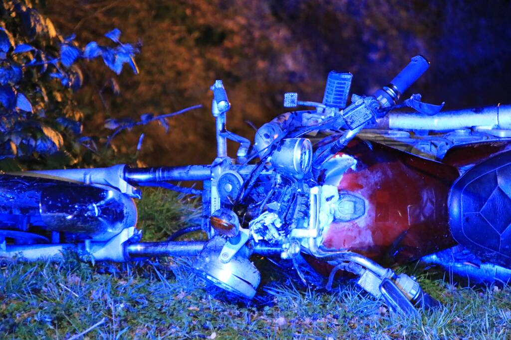 Motorrijder zwaargewond na botsing op bomen