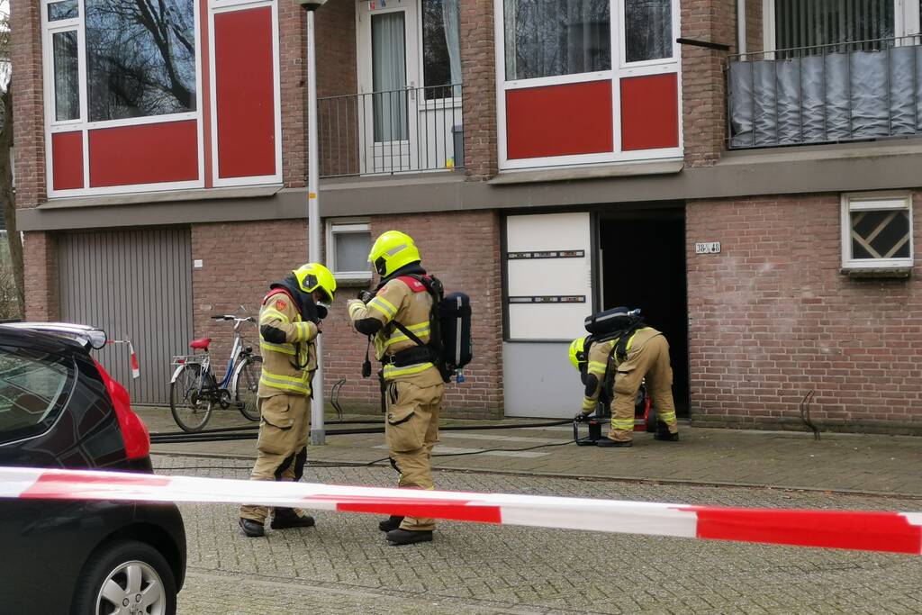 Brand in woning portiekflat