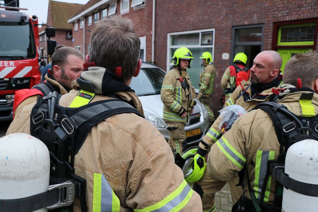 Brand in badkamer van woning