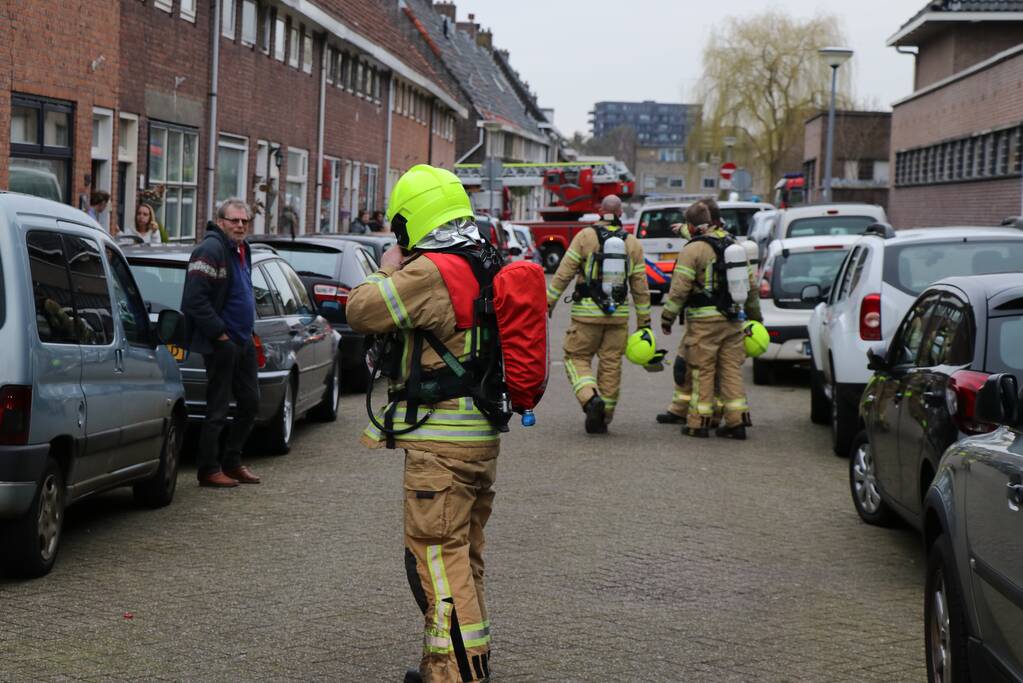 Brand in badkamer van woning