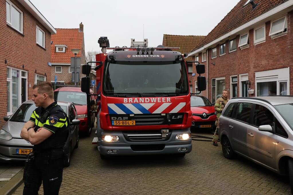 Brand in badkamer van woning