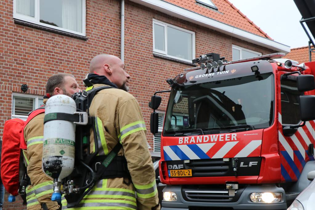 Brand in badkamer van woning
