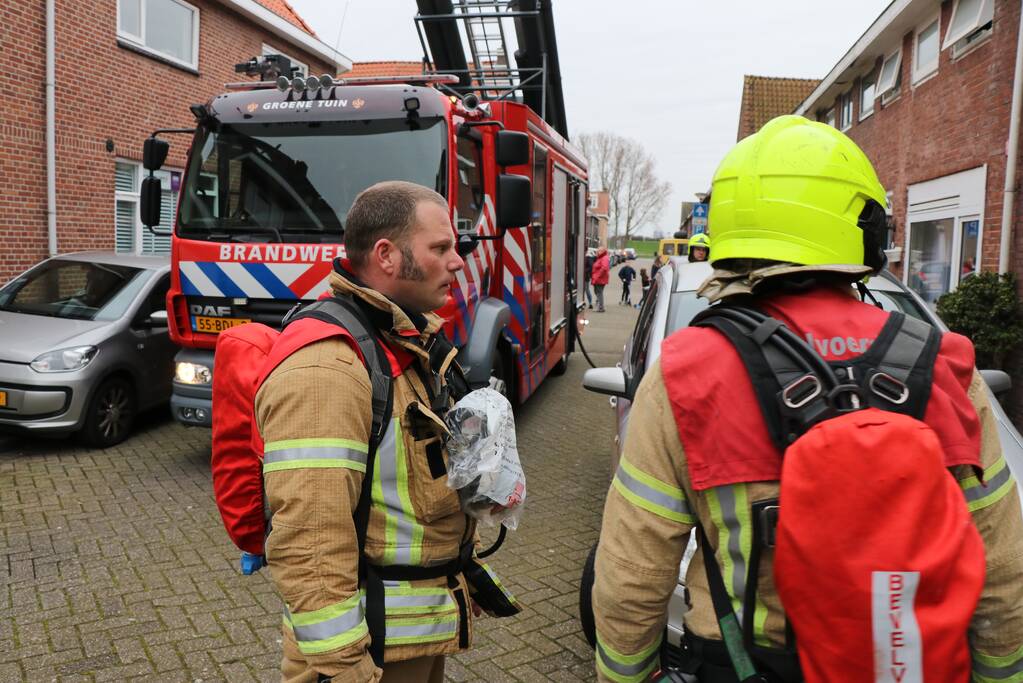 Brand in badkamer van woning