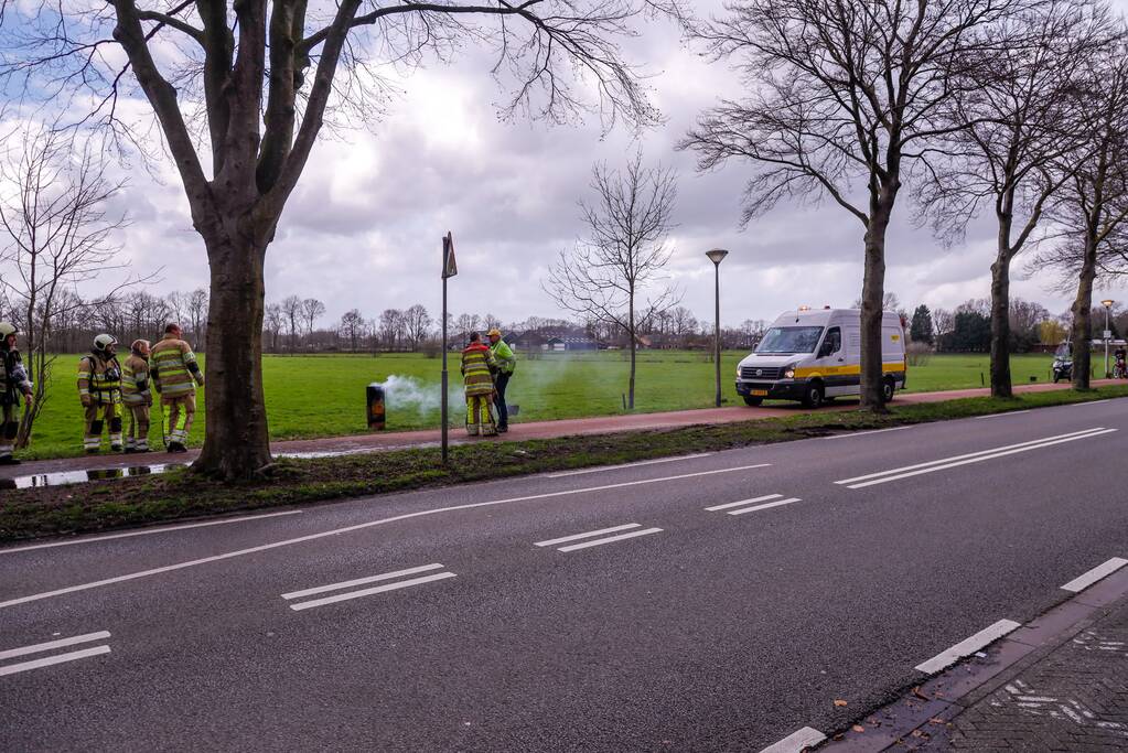 Elektriciteitskast in brand door kortsluiting