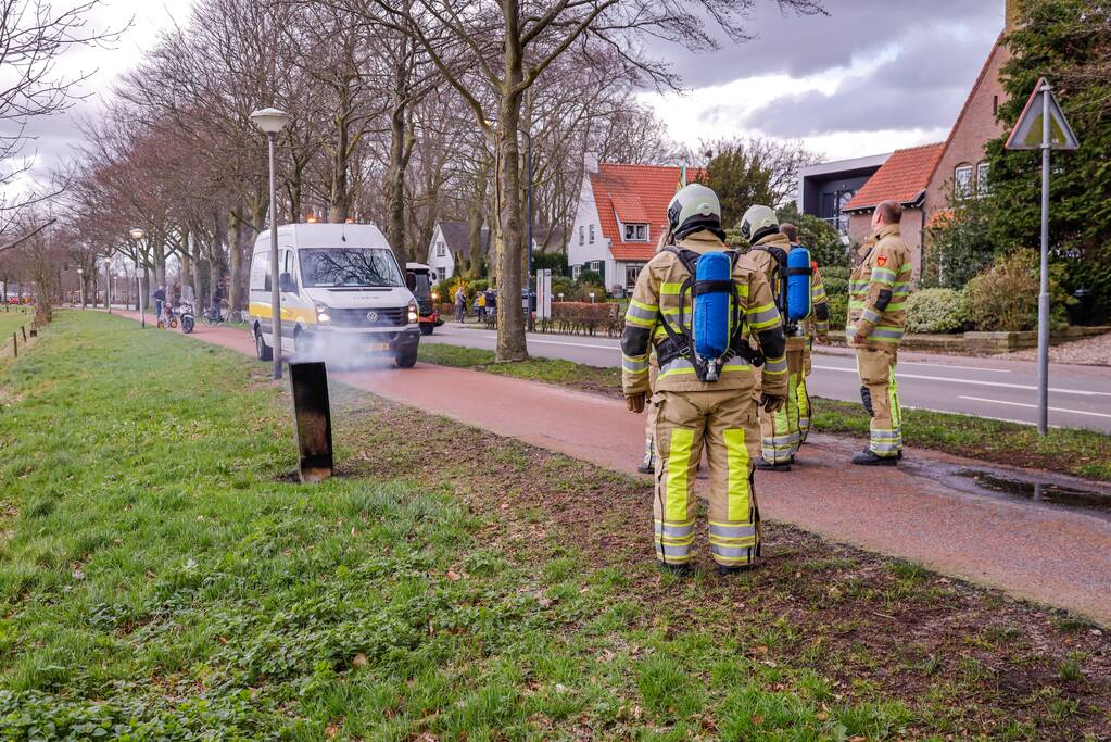 Elektriciteitskast in brand door kortsluiting