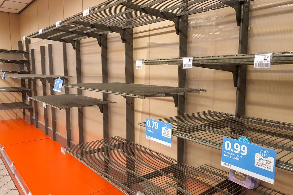 Ook lege schappen in Rotterdamse supermarkten