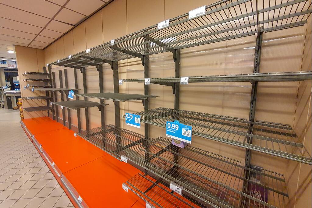 Ook lege schappen in Rotterdamse supermarkten