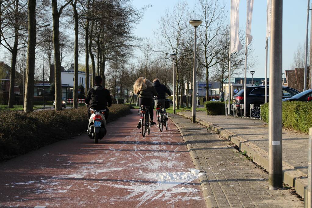 Fietspad onder de verf