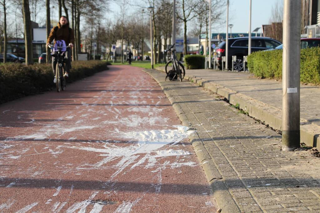 Fietspad onder de verf