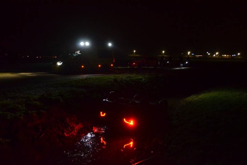 Auto op de kop te water