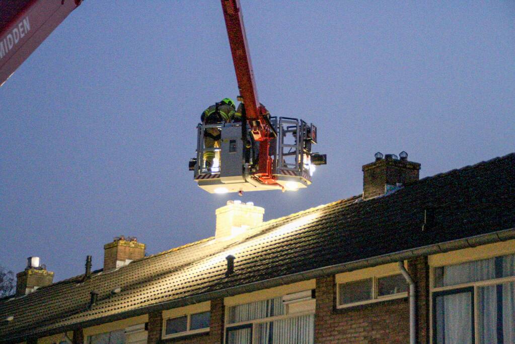 Brand op zolder van woning