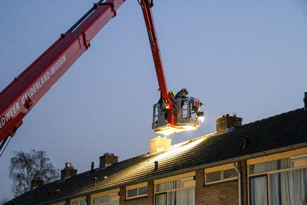 Brand op zolder van woning