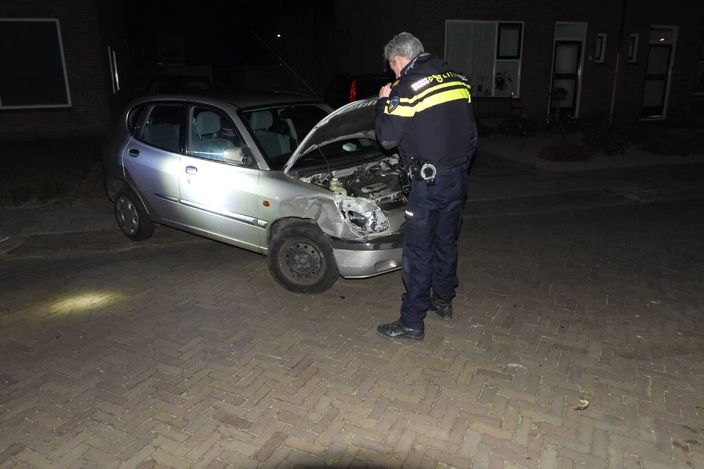 Automobilist ramt geparkeerde auto's