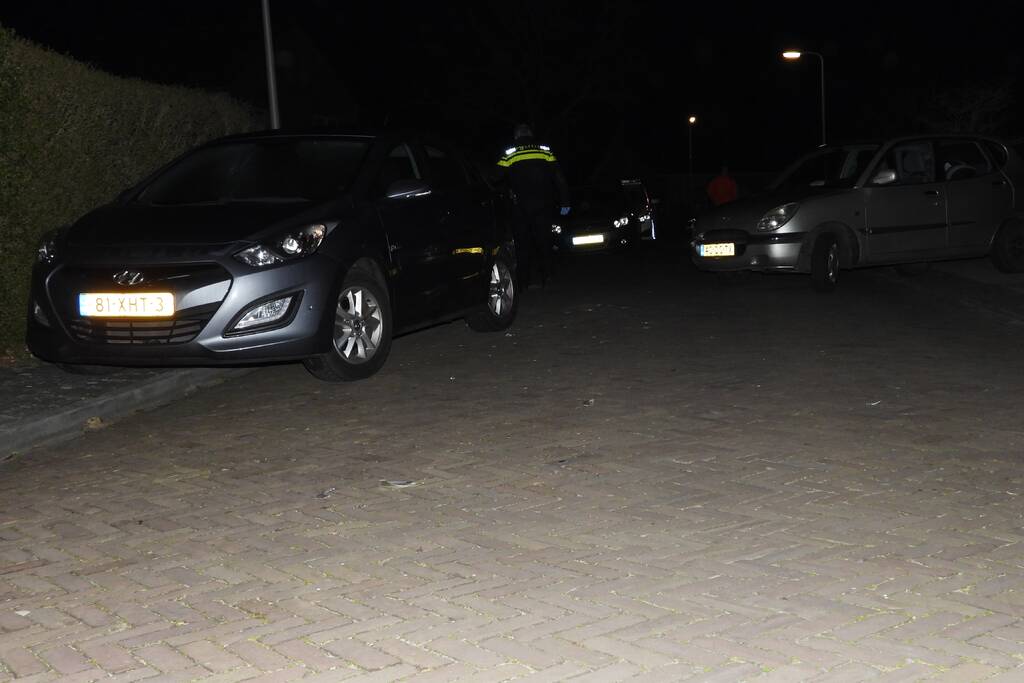 Automobilist ramt geparkeerde auto's