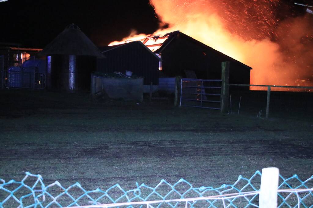 Grote brand in loods varkenshouderij
