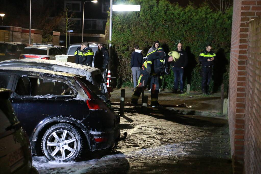 Geparkeerde auto's verwoest door brand