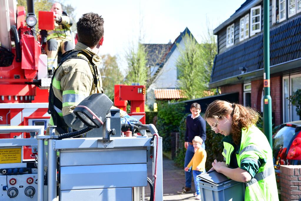 Spreeuw vast onder dakpannen
