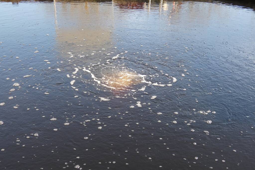 Luchtbellen in de haven zorgen voor paniek