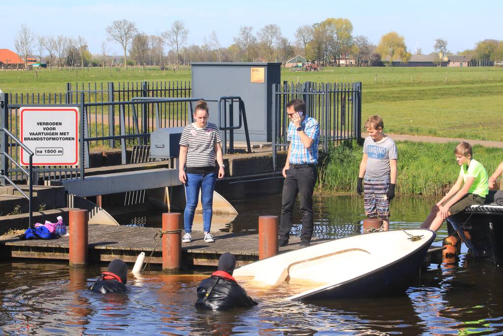 Elektrische boot gezonken voor sluis