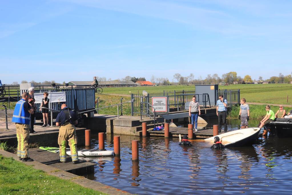 Elektrische boot gezonken voor sluis