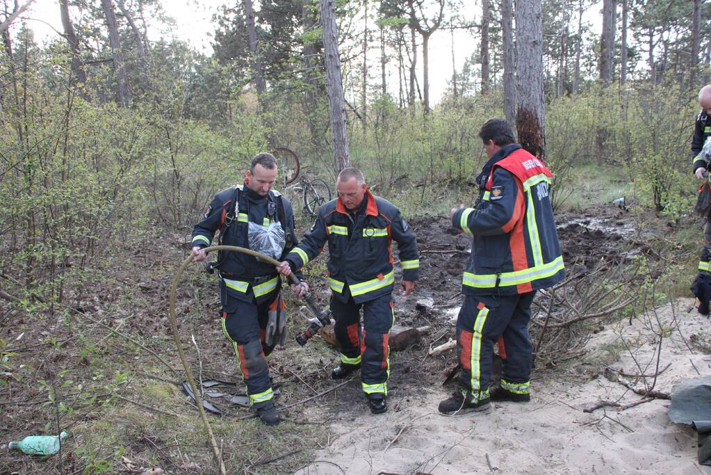Brand in bos vermoedelijk aangestoken