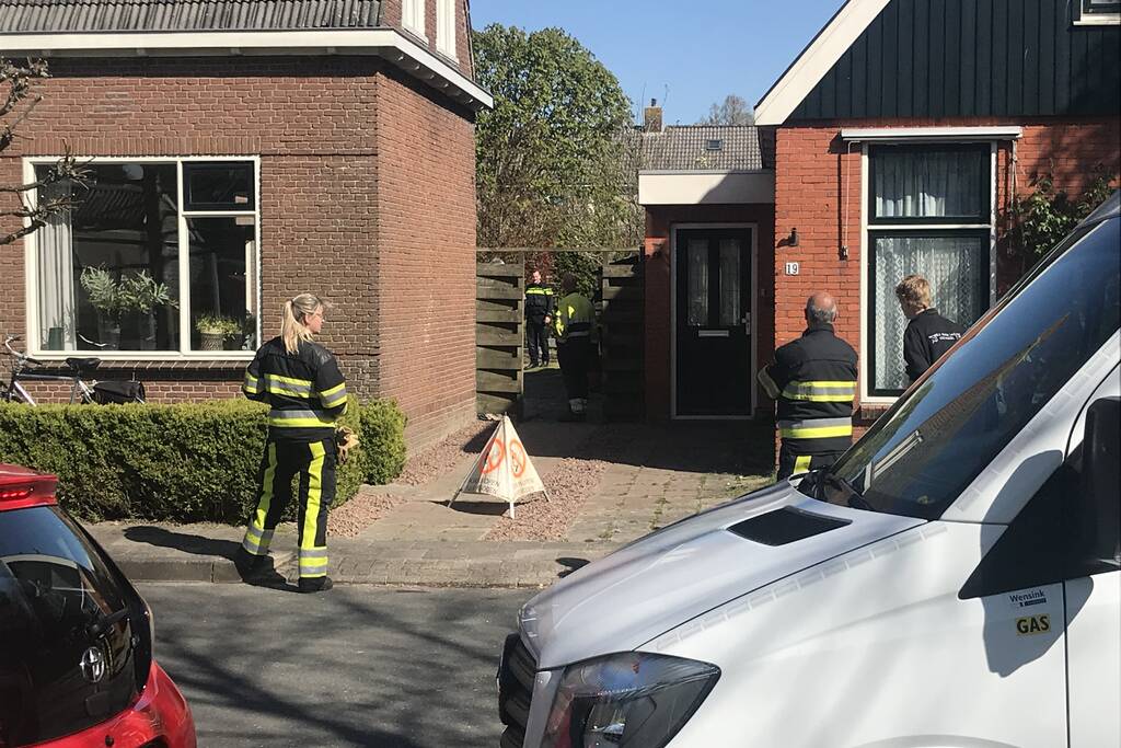 Gaslekkage in achtertuin van woning