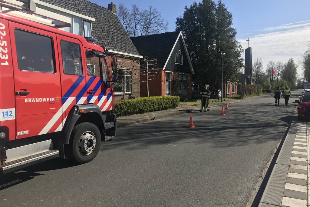 Gaslekkage in achtertuin van woning