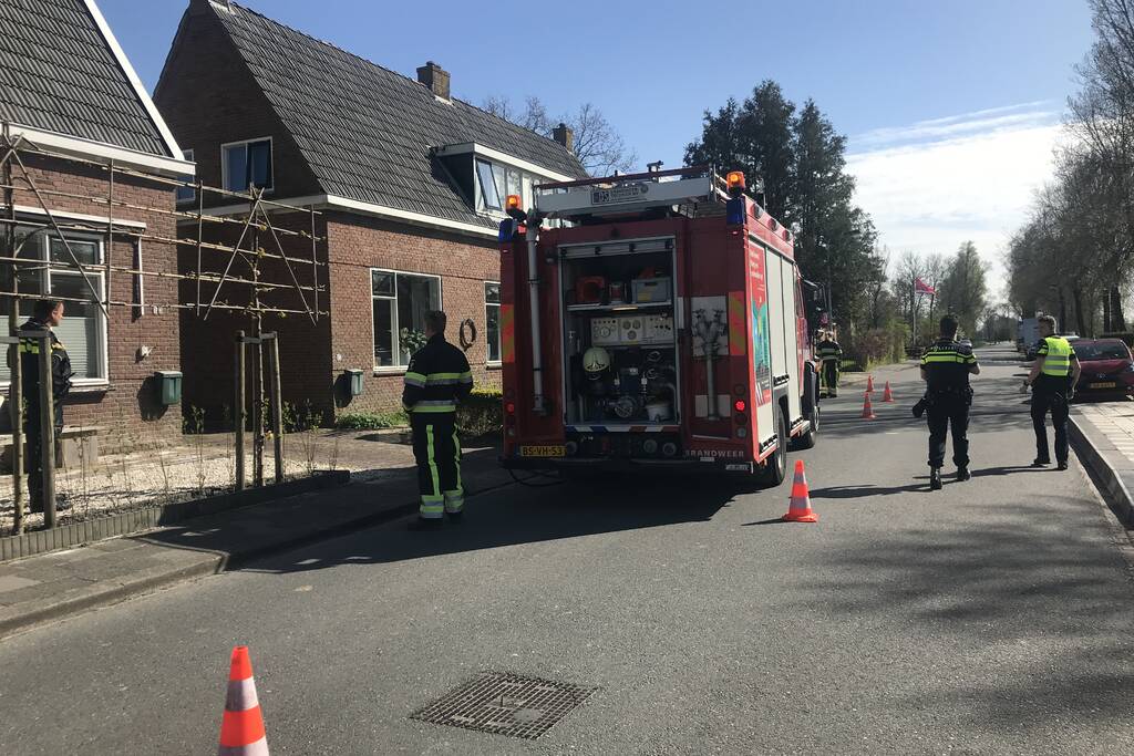 Gaslekkage in achtertuin van woning