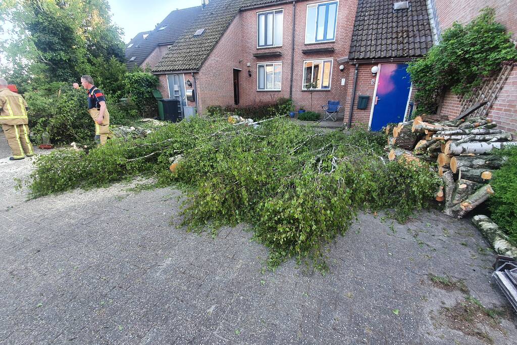 Boom omgevallen op woning