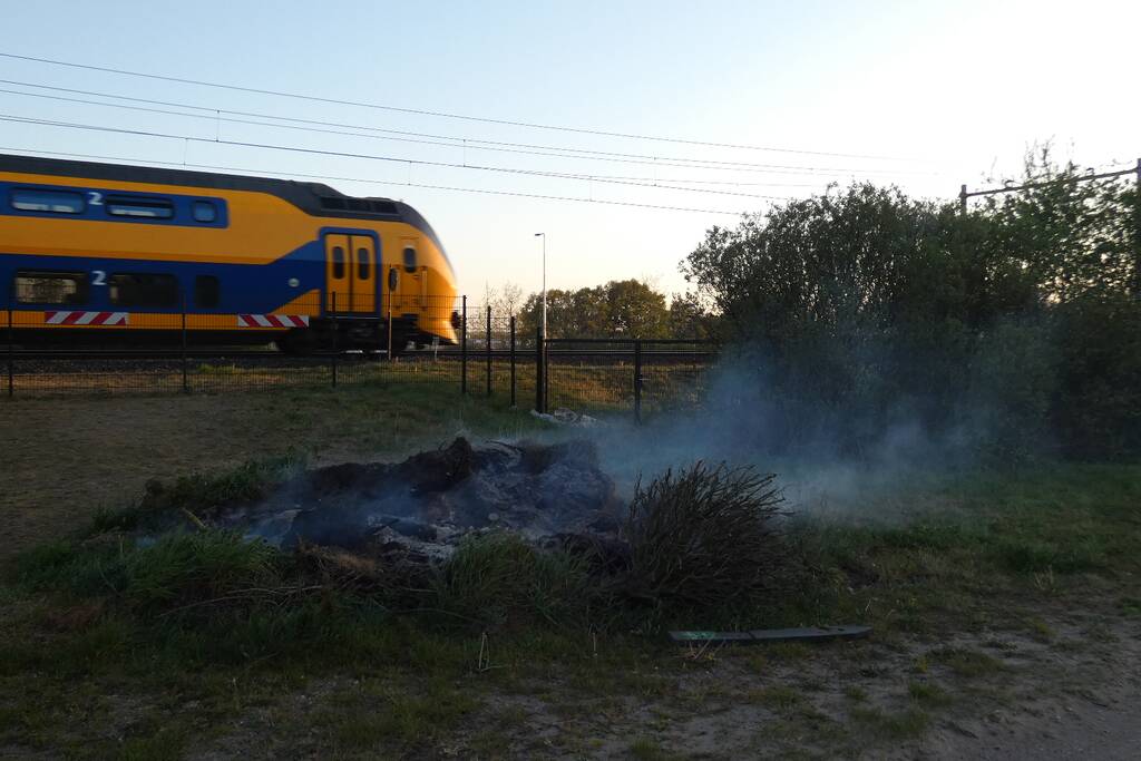 Buitenbrand langs het spoor