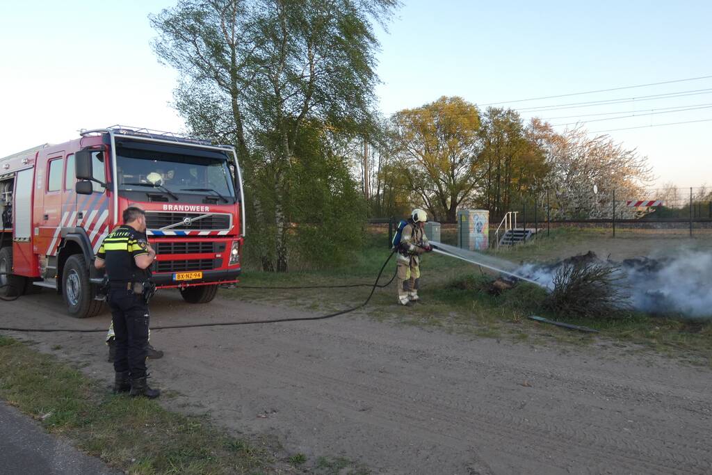 Buitenbrand langs het spoor
