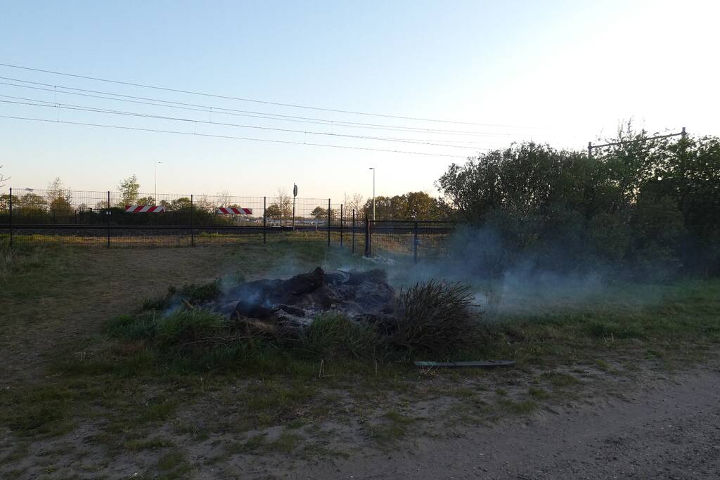 Buitenbrand langs het spoor