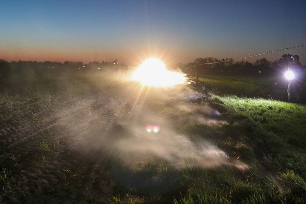 Stuk weiland vat vlam