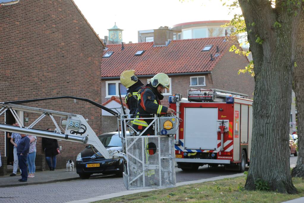 Brandweer verwijderd losse takken uit boom