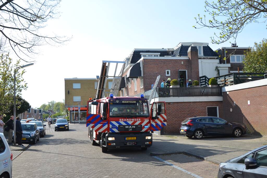 Brand op dakterras van woning