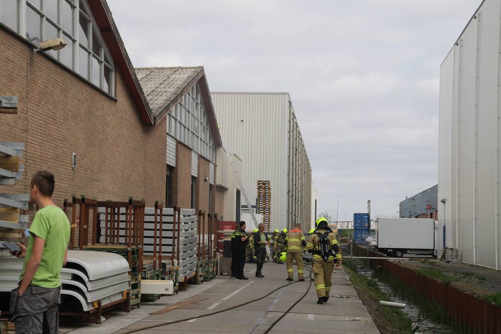 Compressor vat vlam in bedrijfspand