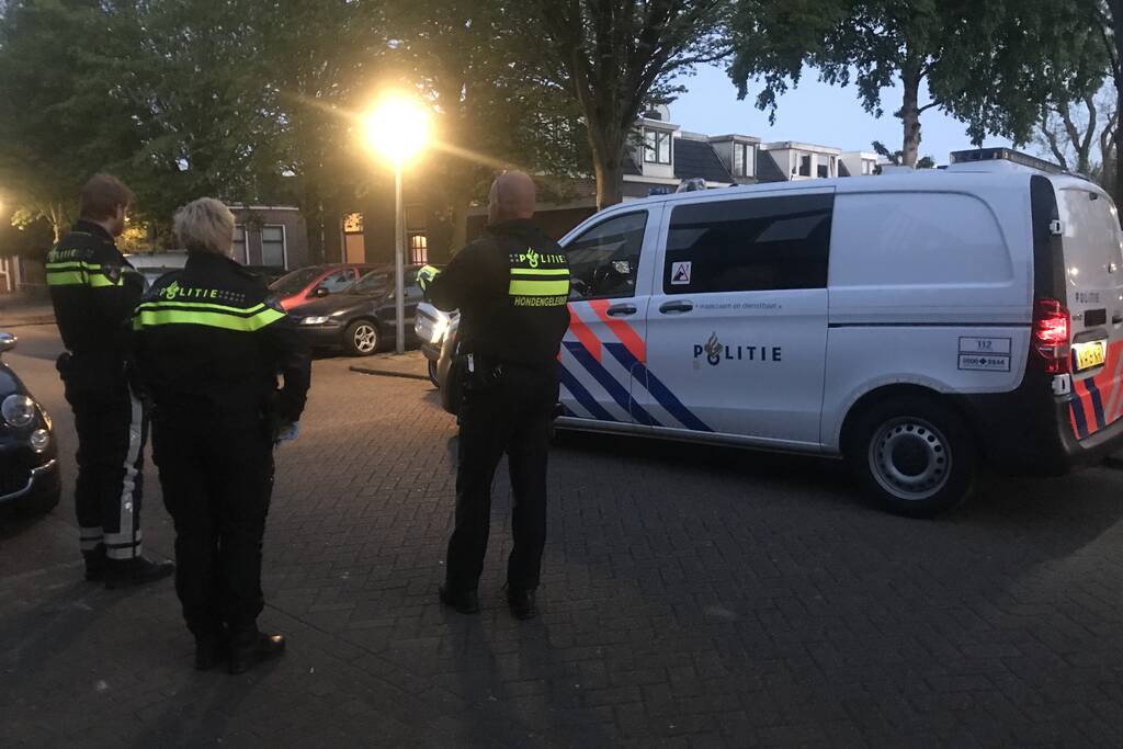 Agenten met getrokken wapens houden jongeren aan