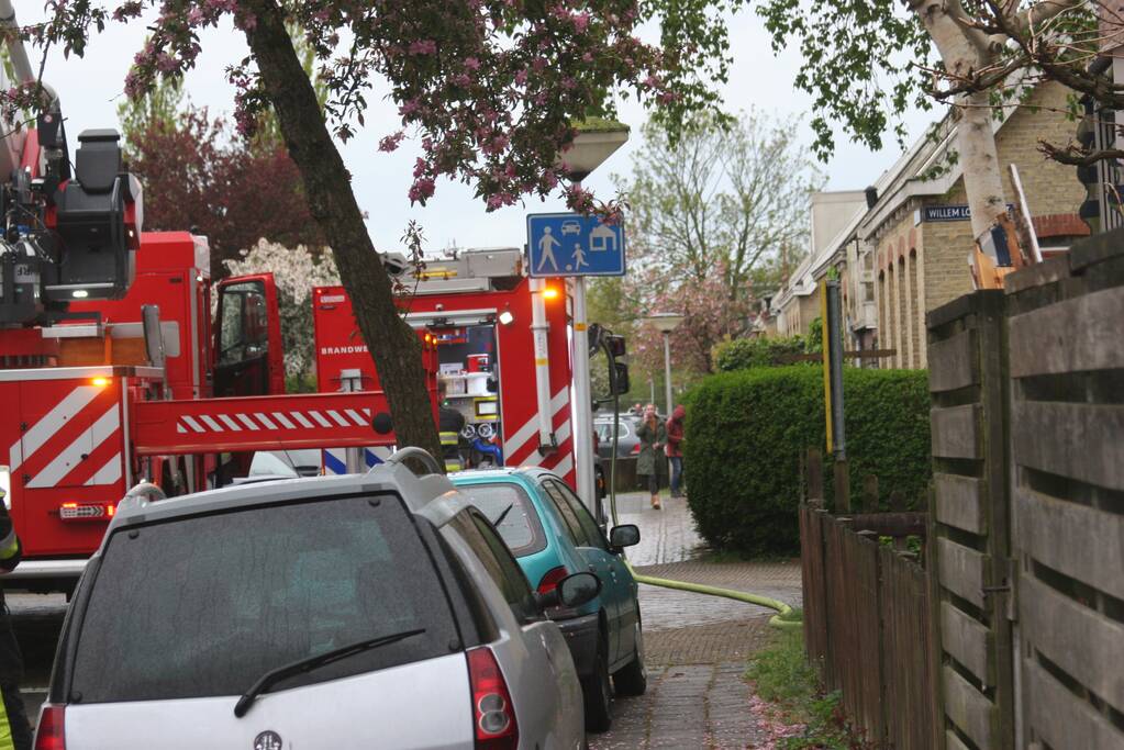 Brand ontstaan in schoorsteen