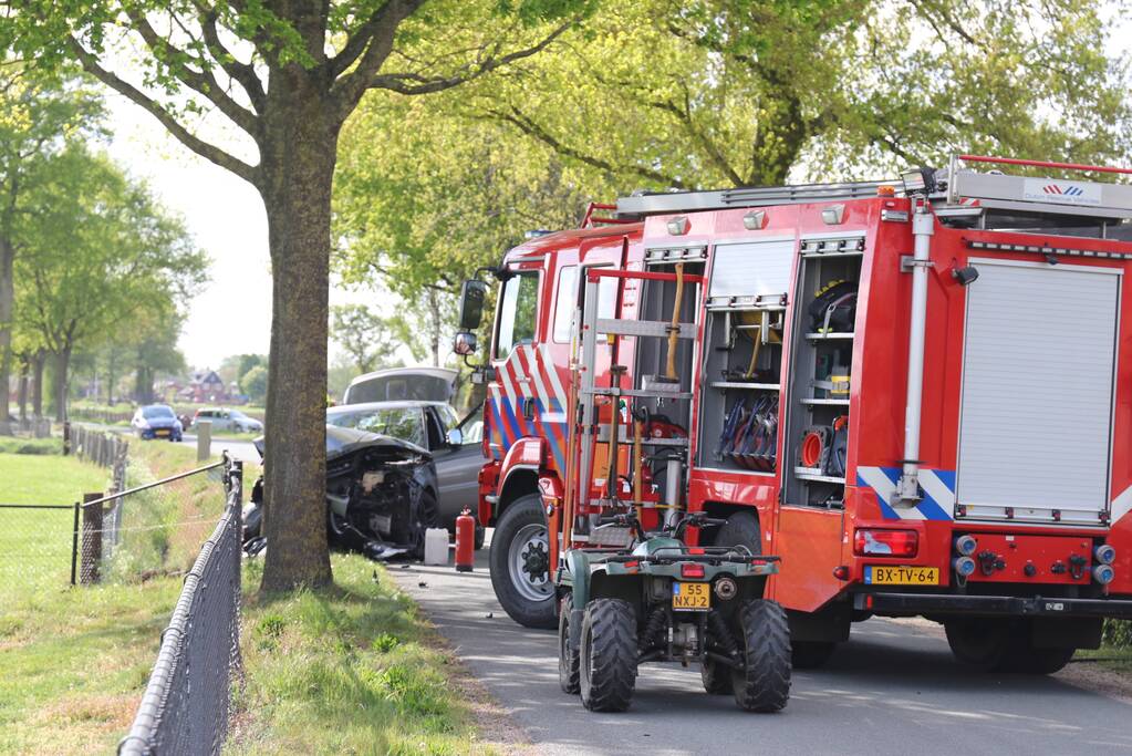 Auto botst op boom