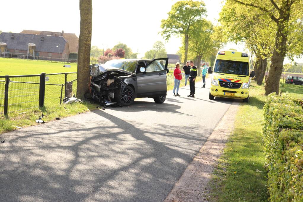 Auto botst op boom