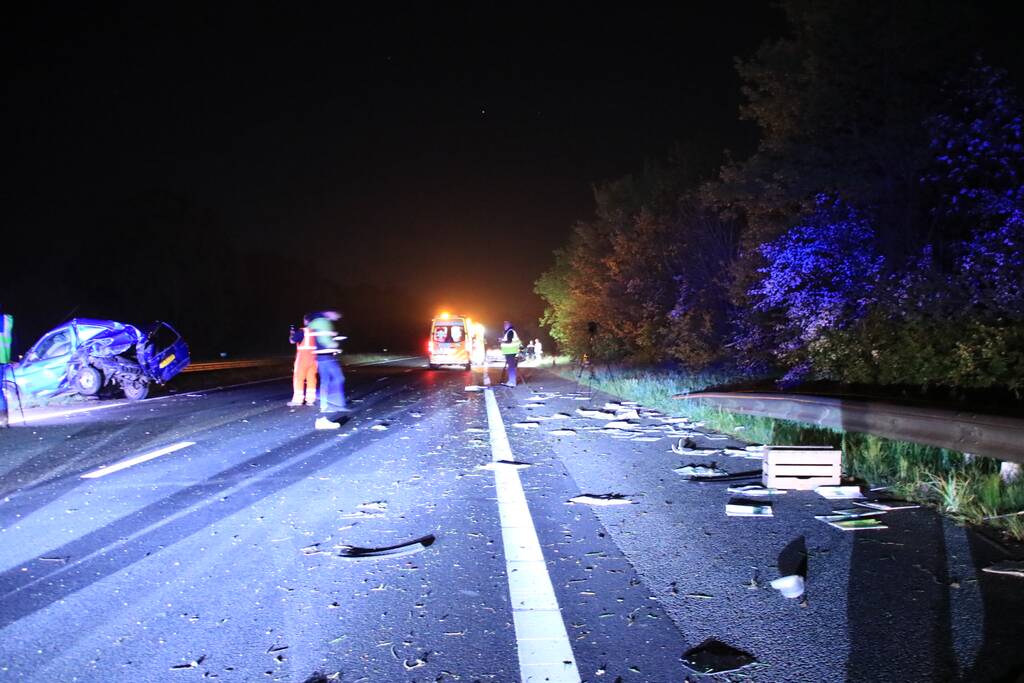 Snelweg afgesloten door zwaar ongeval