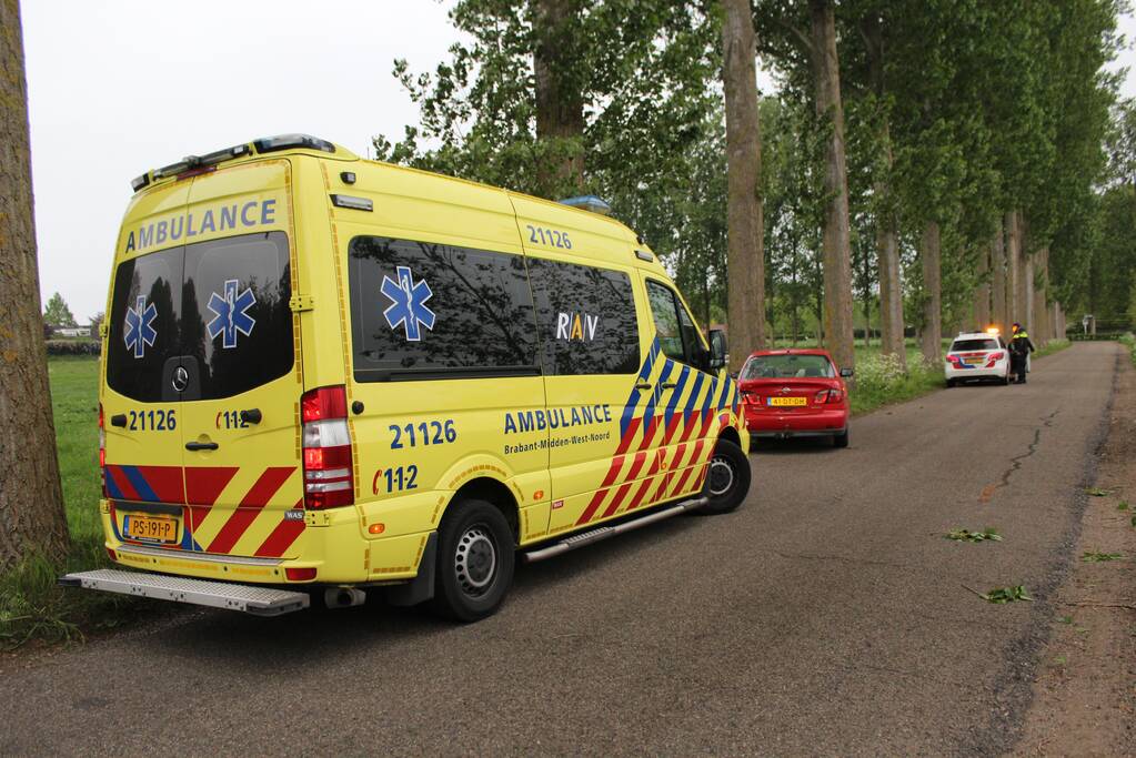 Automobilist wijkt uit en knalt op boom