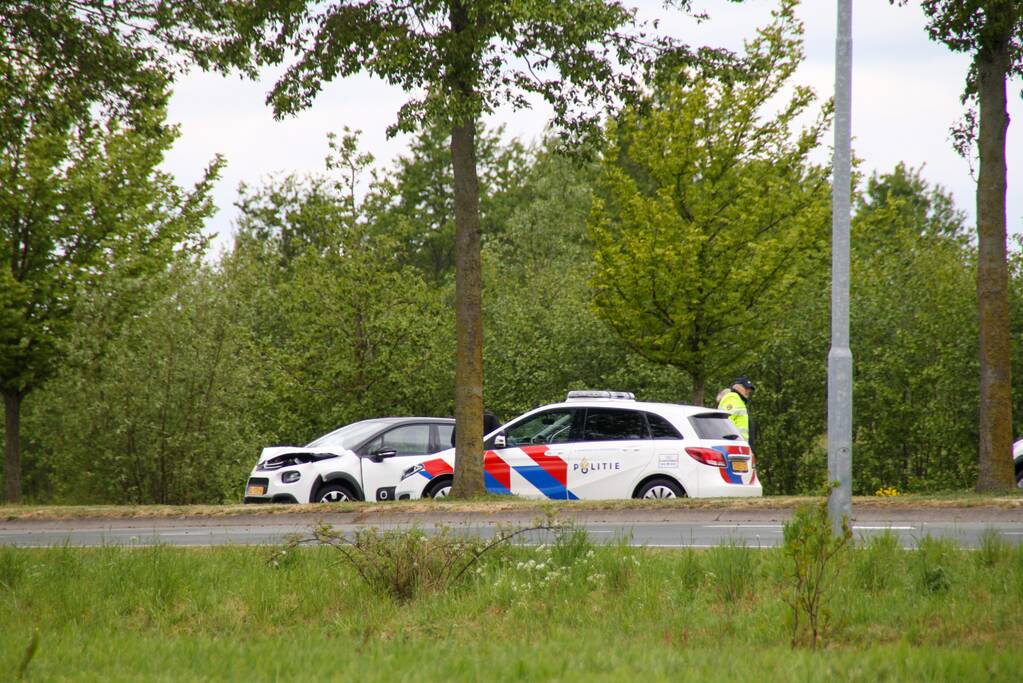Auto vliegt uit de bocht en botst tegen boom