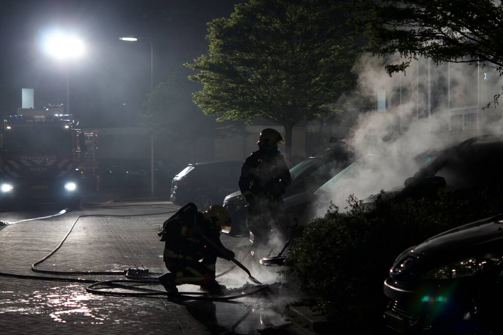 Voertuig door brand verwoest