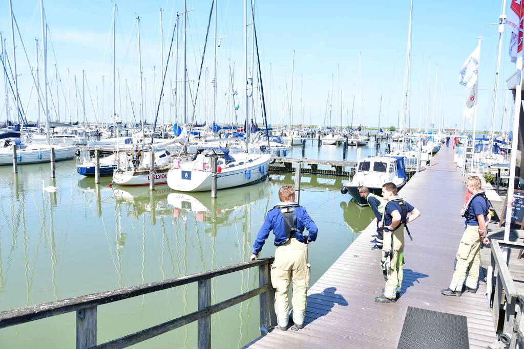 Zwaan raakt vast in visdraad bij Jachthaven Lelystad
