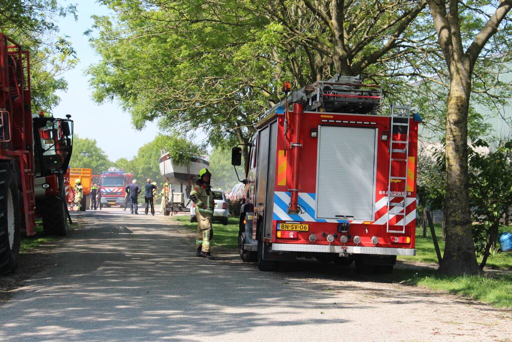 Brand in schuur met aardappelen